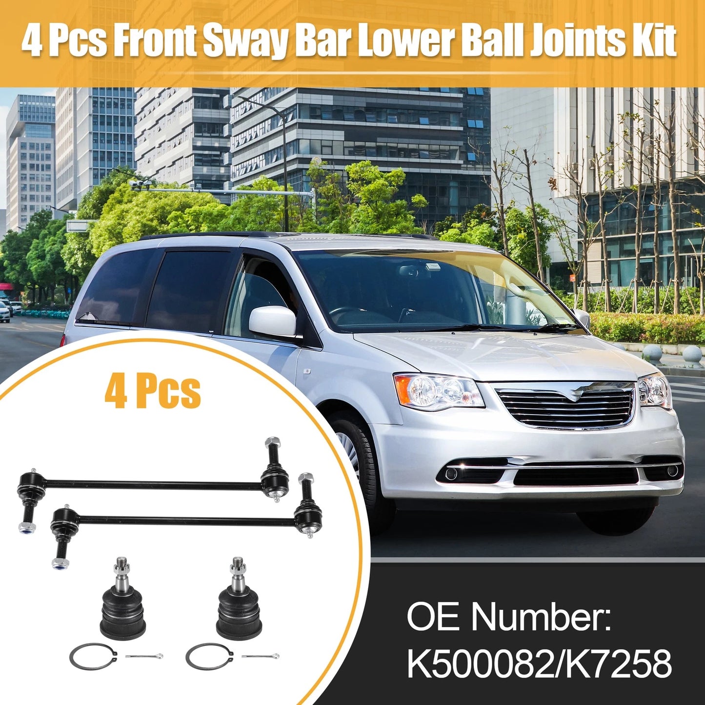 4 x Front Sway Bar Links & Lower Ball Joints for Dodge Grand Caravan