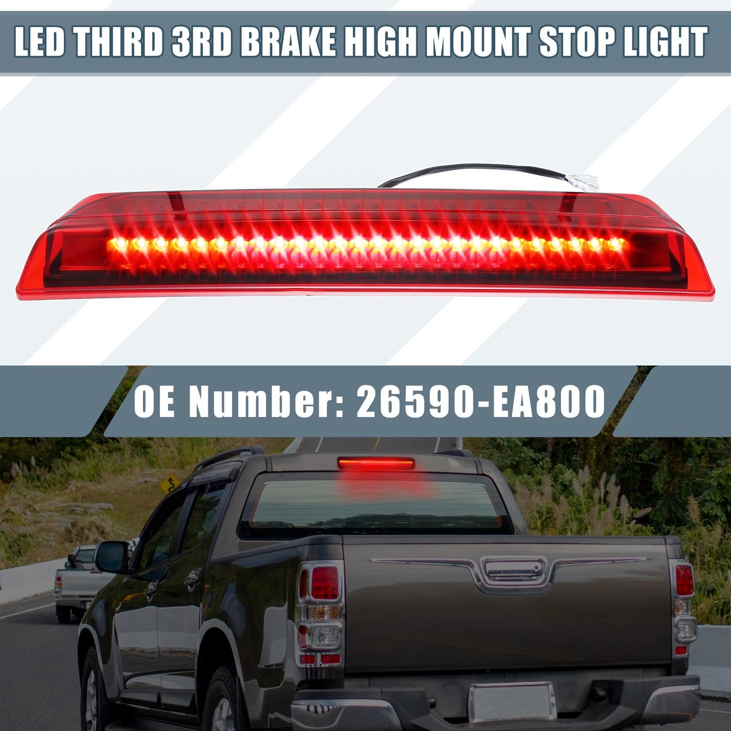 High Mount Stop Light for Nissan (Chrome Tone Housing Red Lens)