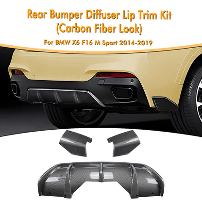 Rear Bumper Diffuser Lip for BMW X6 F16 M Sport (2014-2019)