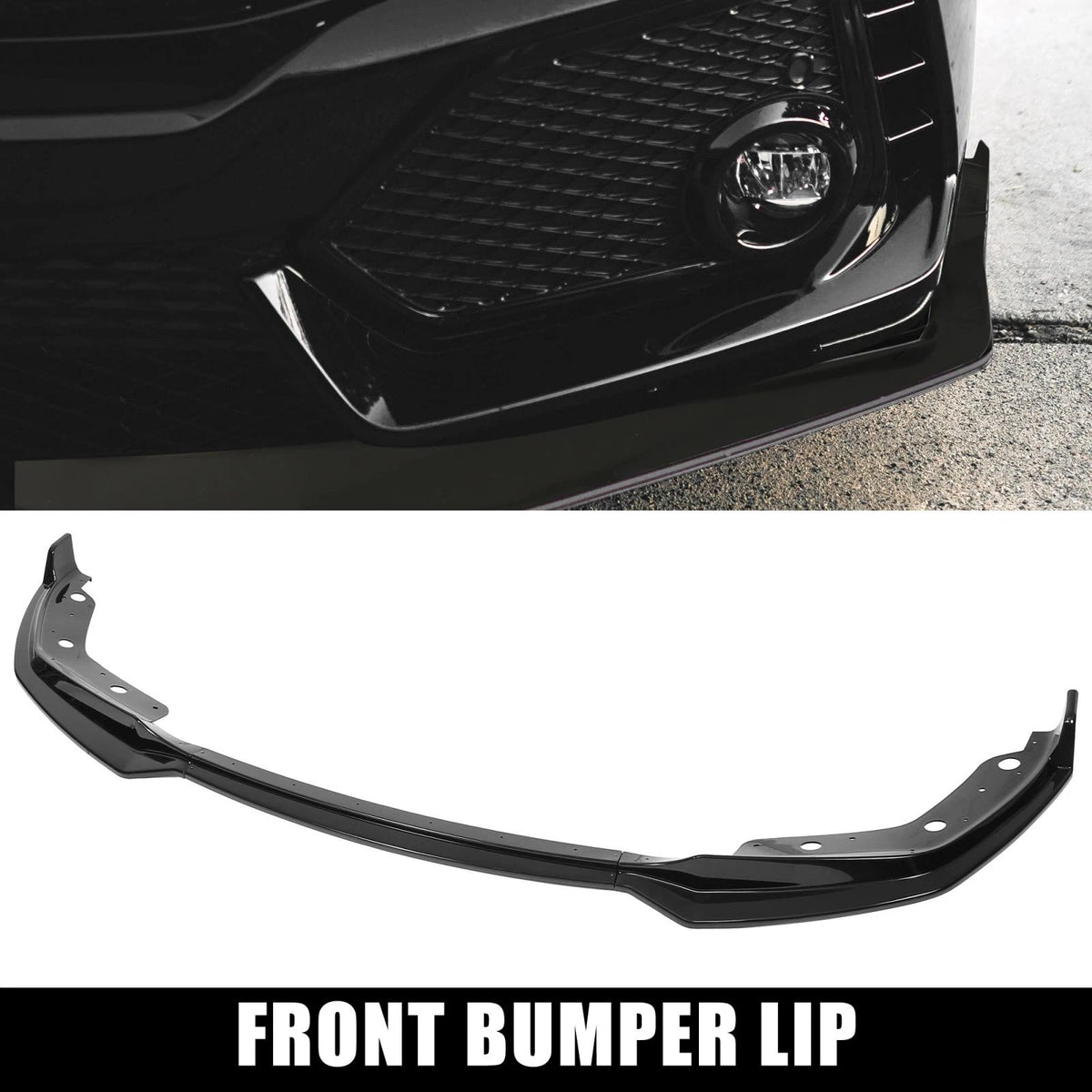 Glossy Black Front Bumper Lip Splitter Set for BMW 3 Series (2019-2021)