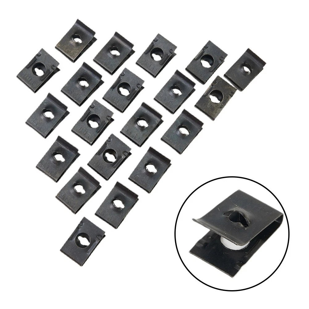 20x Metal U-Type Clips for Car Bumper Fender Trim Panel Fastener