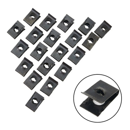 20x Metal U-Type Clips for Car Bumper Fender Trim Panel Fastener