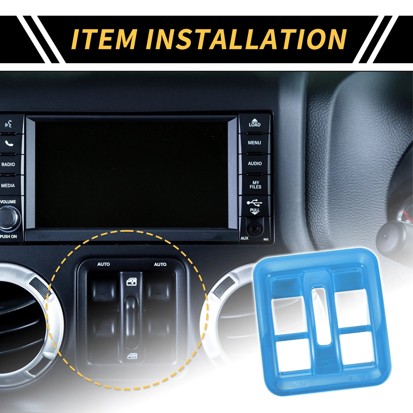 Dashboard Window Switch Button Cover Trim for Jeep Wrangler JK JLU (2018-2023)