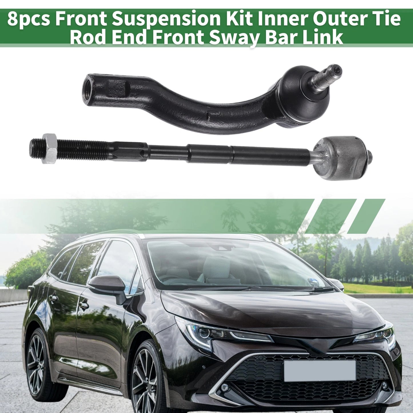 8 x Front Suspension Tie Rod End Front Sway Bar Link for Toyota Corolla
