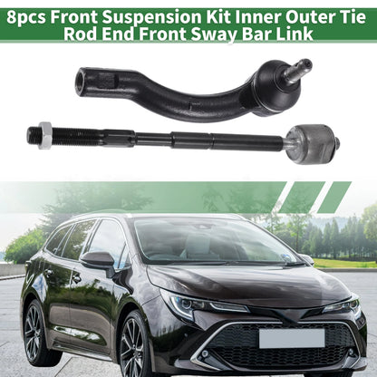 8 x Front Suspension Tie Rod End Front Sway Bar Link for Toyota Corolla