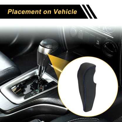 Car Gear Shift Knob Cover for Honda Civic 2006-2011 Black Blue Faux Leather