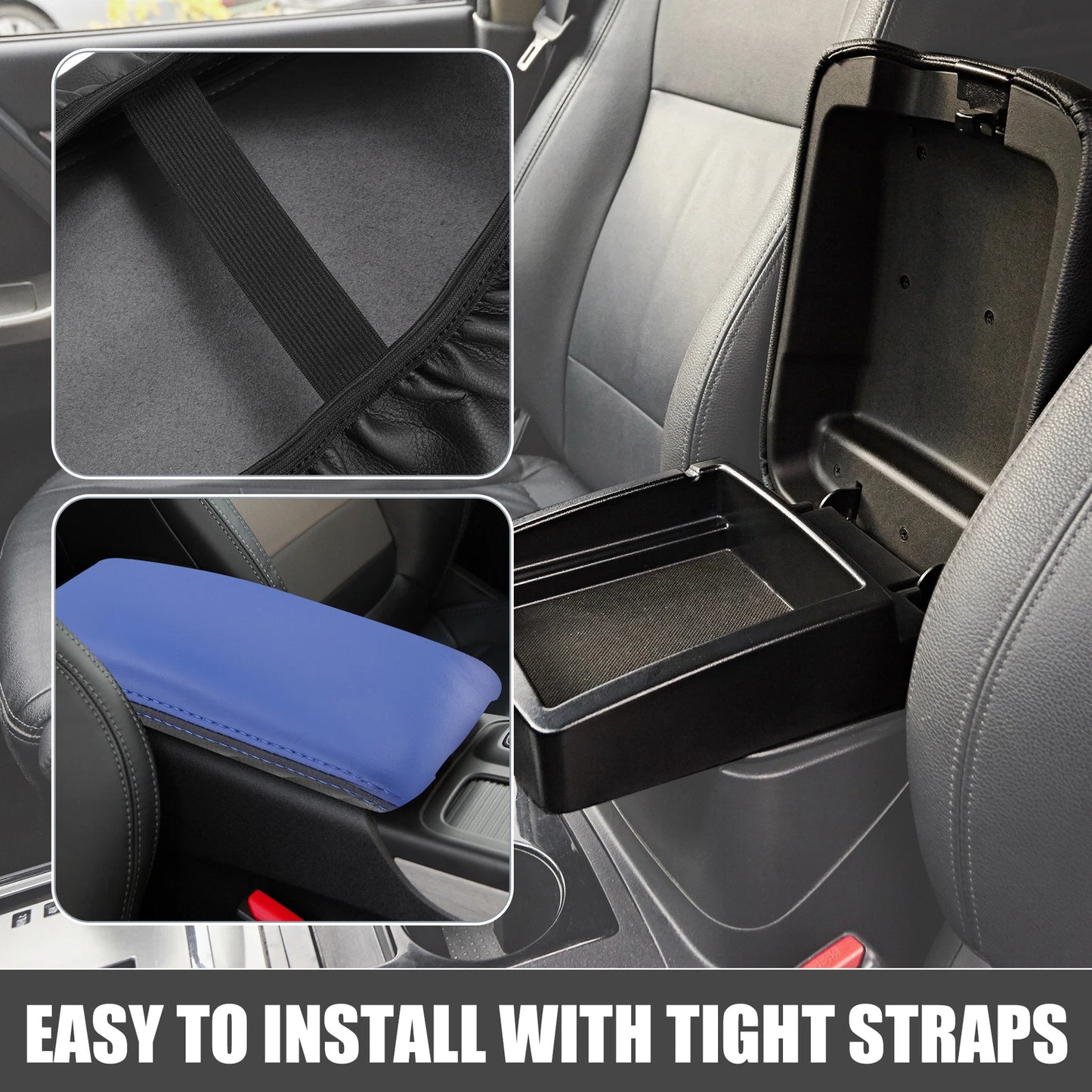 Car Center Console Armrest Cover for Honda Civic (2022) Black Blue