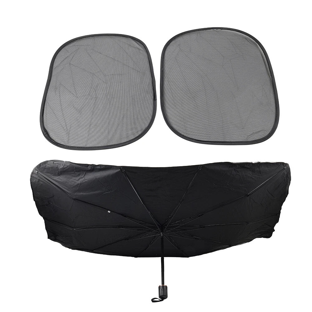 Silver Front Window Sun Shade Visor Cover for Car Windshield (Fits Most Cars)
