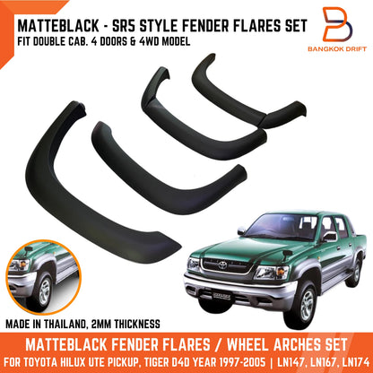 Matte Black SR5 Fender Flare Arch for Toyota Hilux Ute (1997-2004)