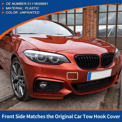 Bumper Tow Hook Cover for BMW 2 Series (2014-2021) Unpainted