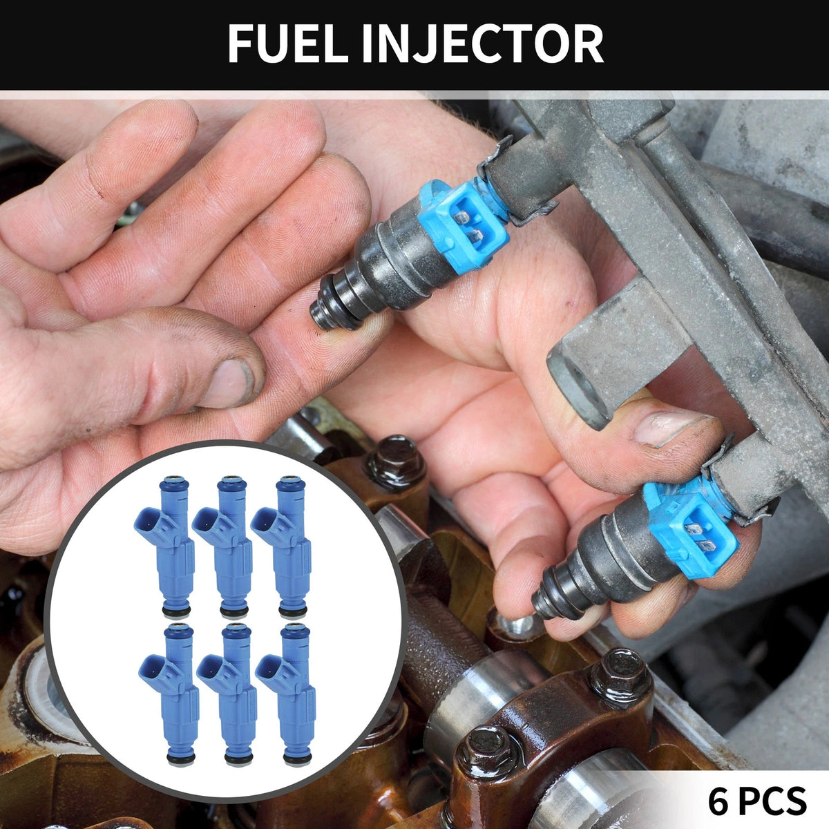 Fuel Injector 4.0L Blue 6 x for Jeep Cherokee (1999-2001)