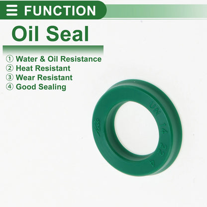 Oil Seal Rotary Shaft Seal TPU 14x22x4mm High Pressure Green 5 Pcs