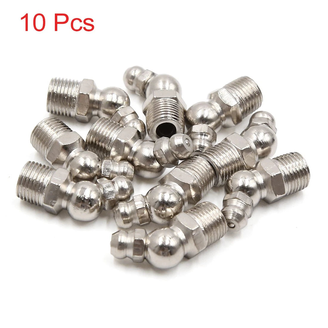 10pcs 1/8" Nickel Plated 45 Degree Grease Nipple Fitting for Motorcycle Car