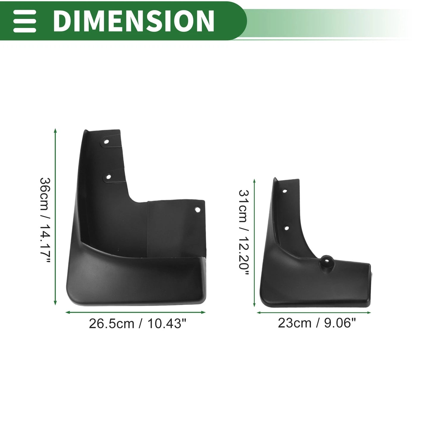 Mud Flaps Splash Guards 1 Set for Mitsubishi Outlander (2003-2006)