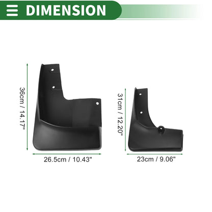 Mud Flaps Splash Guards 1 Set for Mitsubishi Outlander (2003-2006)