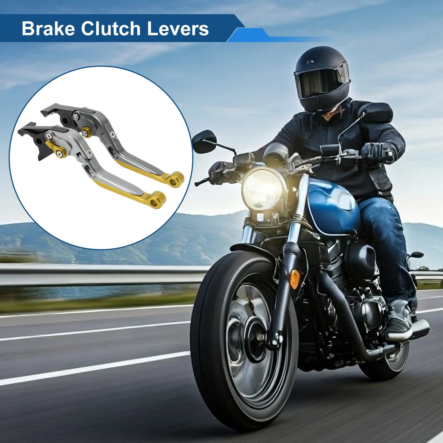 2 x Short/Long Brake Clutch Levers for Kawasaki ZX7R/ZX7RR (1989–2003)