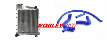 Radiator + Blue Hose for Austin/Rover Mini Cooper Morris (1967-1991)