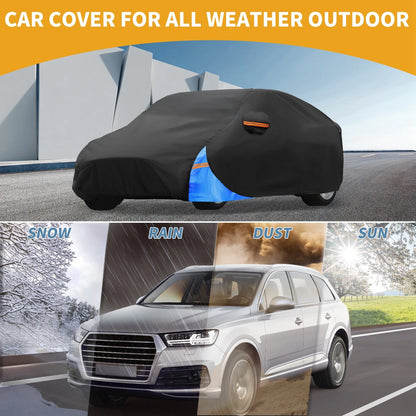 Waterproof All Weather Car Cover for Tesla Model Y (2020-2024) Black Blue 210D