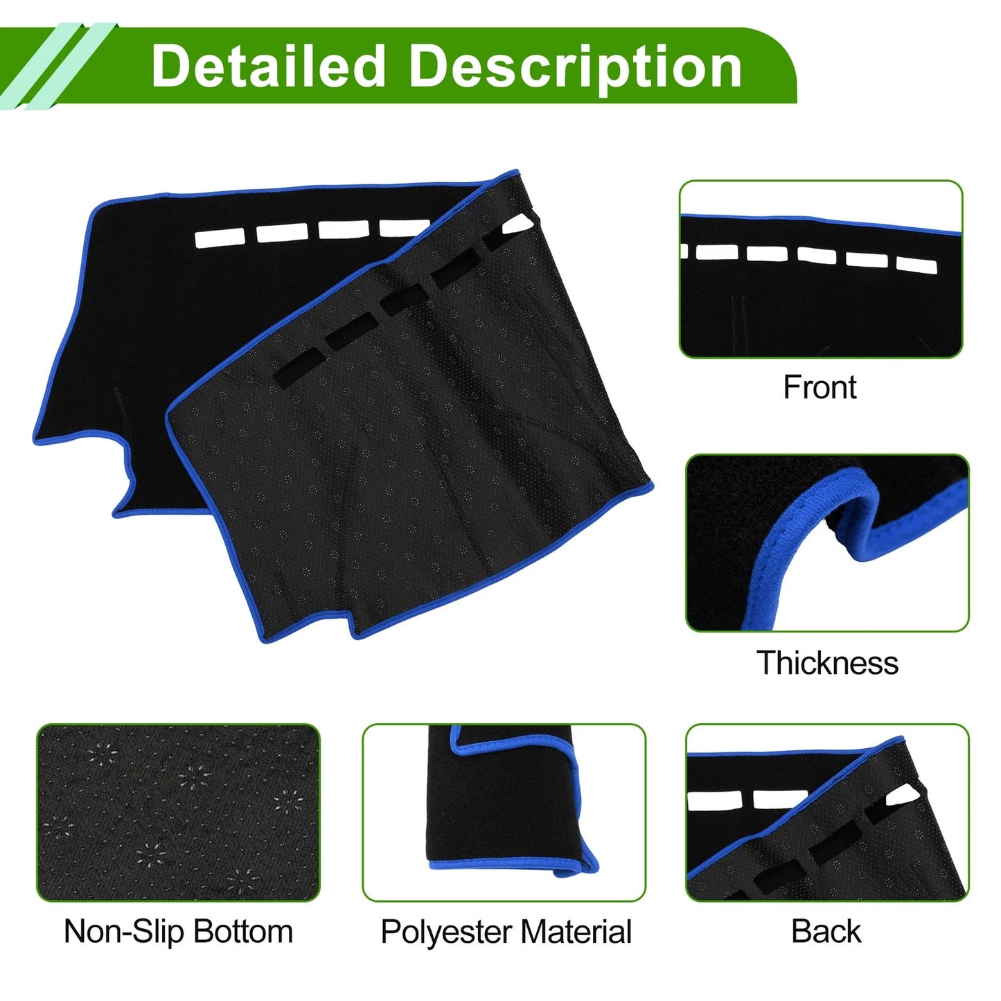 Dashboard Cover Black Blue for Suzuki Jimny JB23 JB33 JB43 (1998-2023)