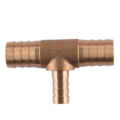 16x10x16mm Brass Tee 3-Way Hose Barb Fitting for Fuel Tube Connector