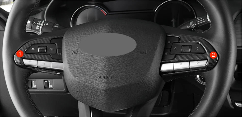 Steering Wheel Lid Cover Trim for Cadillac CT4 ATS 2020-2023 2 x Carbon Fiber