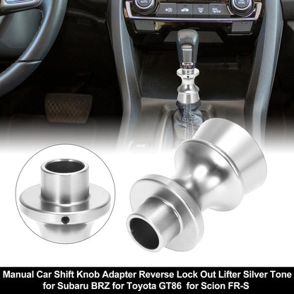 Silver Tone Shift Knob Reverse Lock Out Lifter for Subaru BRZ, Toyota (2013-2023)