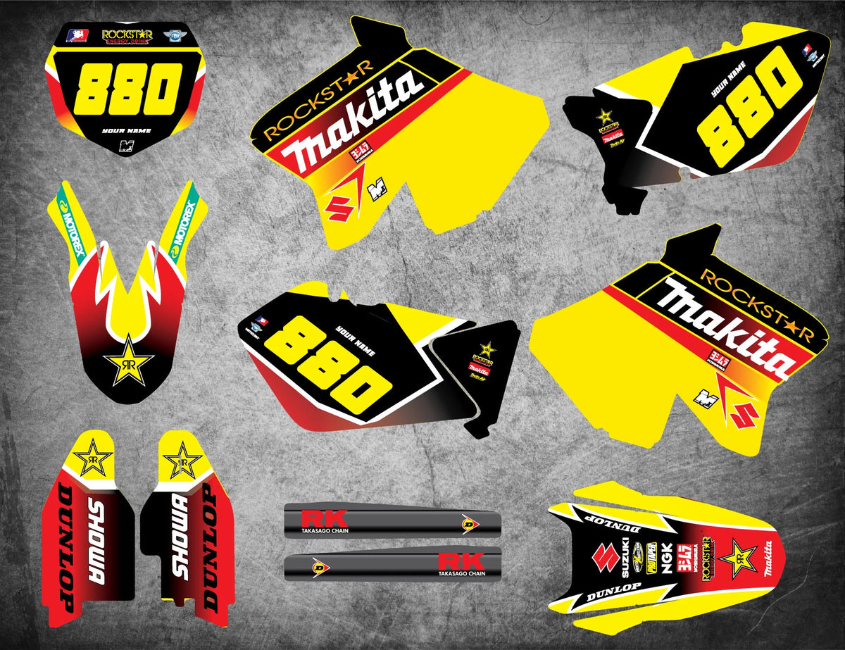 Custom Graphics Full Kit for Suzuki RM 125 (2001-2005) PODIUM STYLE Stickers