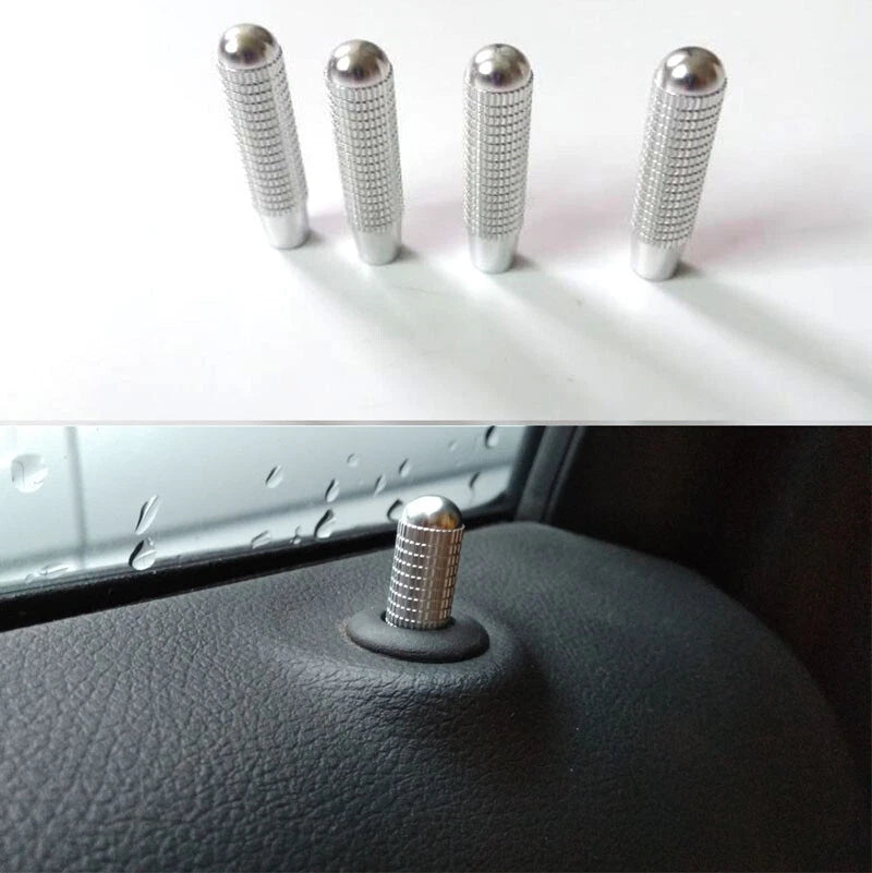 4pcs Stainless Metal 4 Door Lock Pins Knob fit For Benz GLC C E Class 2016-2018