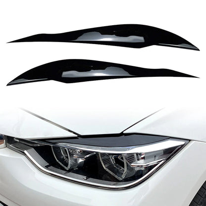 Gloss Black Headlight Eyebrow Eyelid Covers for BMW 3 Series F30 F31 (2012-2019)