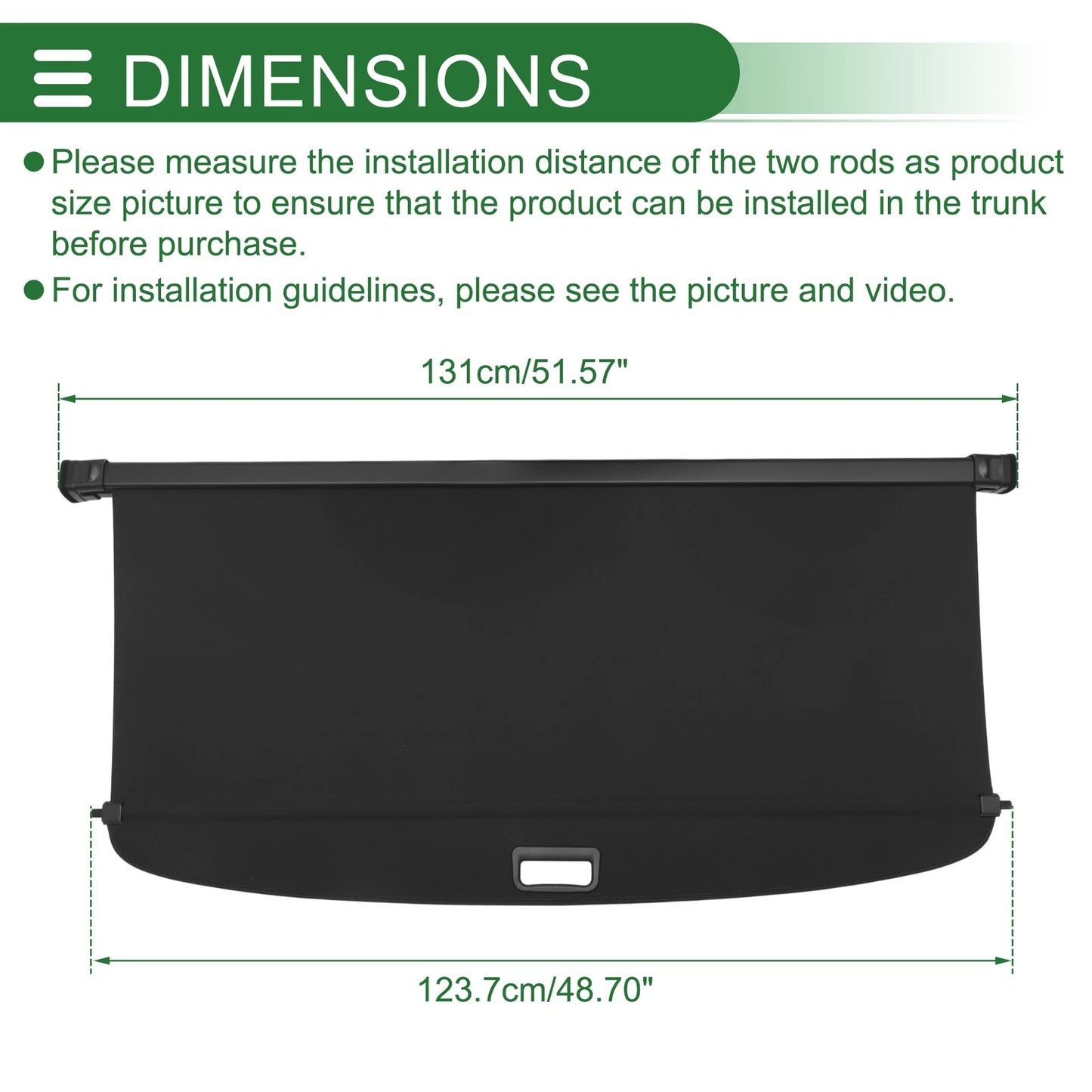 Retractable Cargo Cover for Mercedes-Benz GLS 2012-2018 Gloss Black