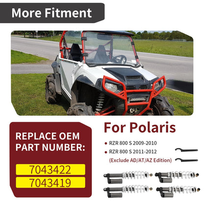 4pcs Air Shocks Absorbers w/ Tool for Polaris RZR S 800 EFI (2009–2012)