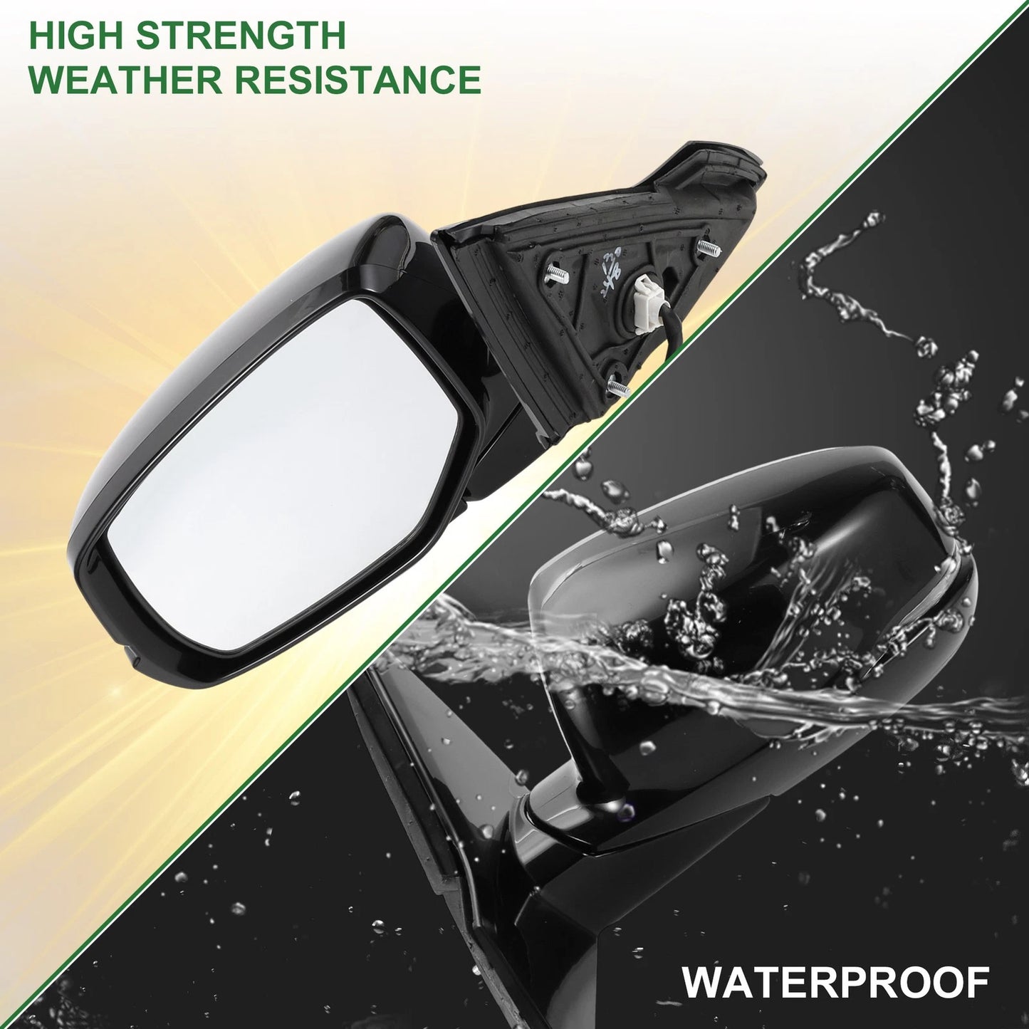 Left Side Door Mirror for Honda Accord 2013-2017 Manual Folding Gloss Black