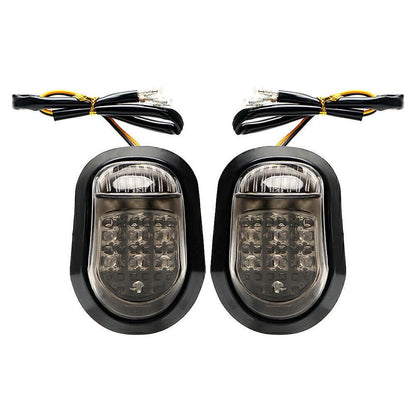 2 x Motorcycle Flush Mount Amber LED Turn Signal Lights for Universal Models
