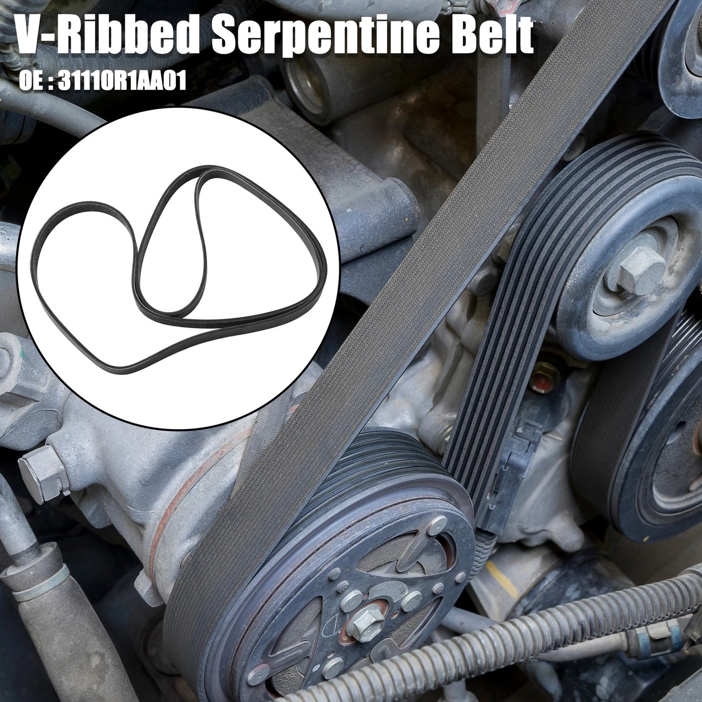 V-Ribbed Serpentine Drive Belt for Honda Civic 2012-2015 1.8L (2012-2015)