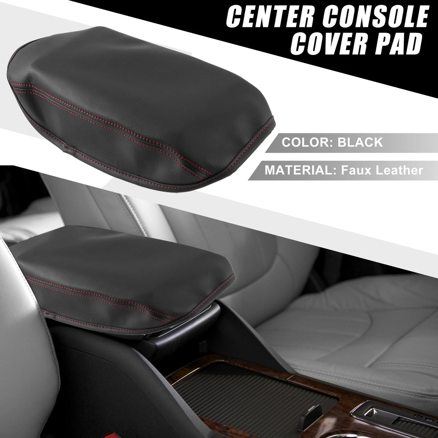 Center Console Armrest Cover Black for Subaru Forester (2019-2023)