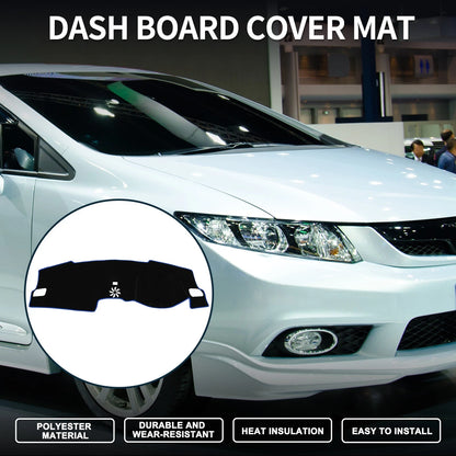 Dashboard Dash Cover Mat for Honda Civic FL5 2022-2024 Sun Protector Black Blue