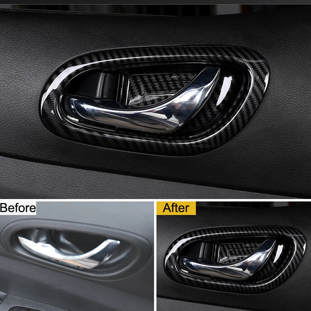 Carbon Black Interior Door Bowl Cover Trim for Nissan Navara NP300 (2015-2021)