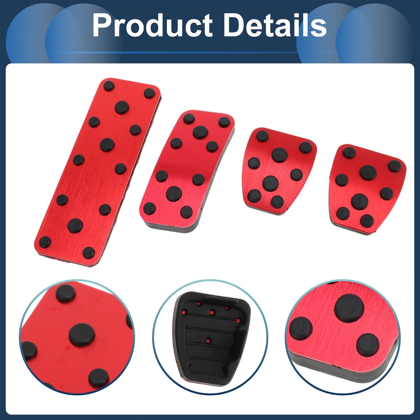 4 x Foot Accelerator Pedal Covers for Subaru Forester (2003-2005) Red