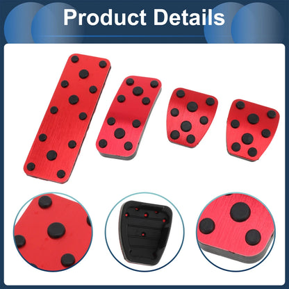 4 x Foot Accelerator Pedal Covers for Subaru Forester (2003-2005) Red