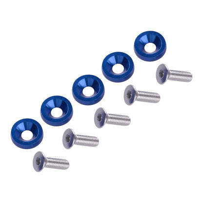 10x Aluminum Fender Bumper Washer Bolts for Car - Engine Bay Dress Up