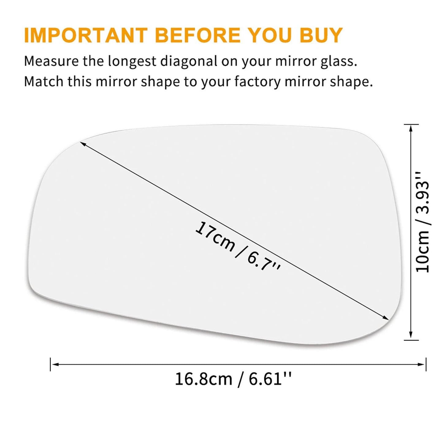 Driver Side Mirror Glass w/ Adhesive for VOLVO S60 S80 V70 (2001-2006)