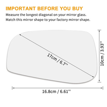 Driver Side Mirror Glass w/ Adhesive for VOLVO S60 S80 V70 (2001-2006)