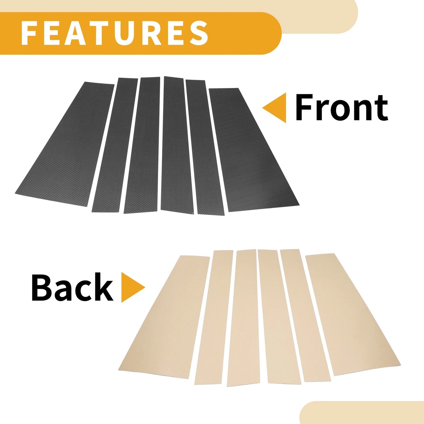 6 Pcs Door Pillar Window Trim Carbon Fiber for Toyota Sienta (2022-2024)