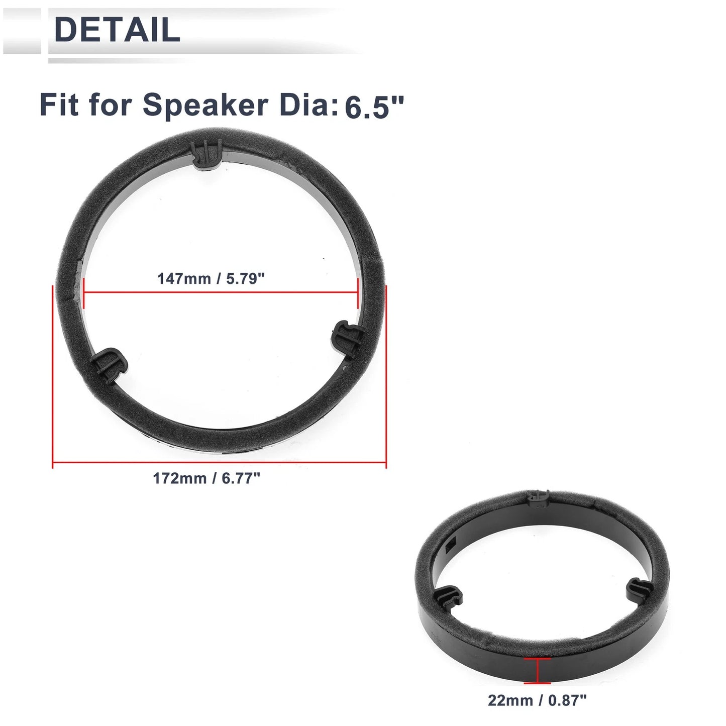 6.5" Speaker Spacer Ring Adaptor for Mitsubishi  -  Set