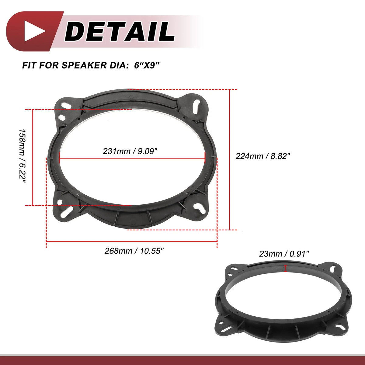 Speaker Spacer Ring Adaptor for Toyota Tundra 2007-2021 6"x9" 2 x Pcs