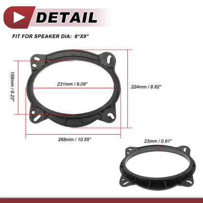 Speaker Spacer Ring Adaptor for Toyota Tundra 2007-2021 6"x9" 2 x Pcs