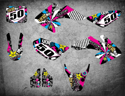 Custom Graphics Full Kit for Honda CRF 50 (2004-2012) RUSH STYLE Stickers
