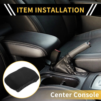 Console Lid Armrest Cover for Chevrolet Microfiber Leather Soft Foam Black