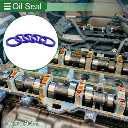 Oil Seal 75x95x10mm Rotary Shaft Seal TPU Blue 5 Pcs for Make Model