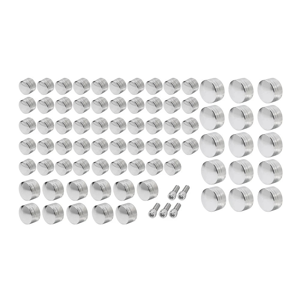 75X Chrome Engine Bolt Topper Caps for Harley Touring Road Street Glide (07-16)